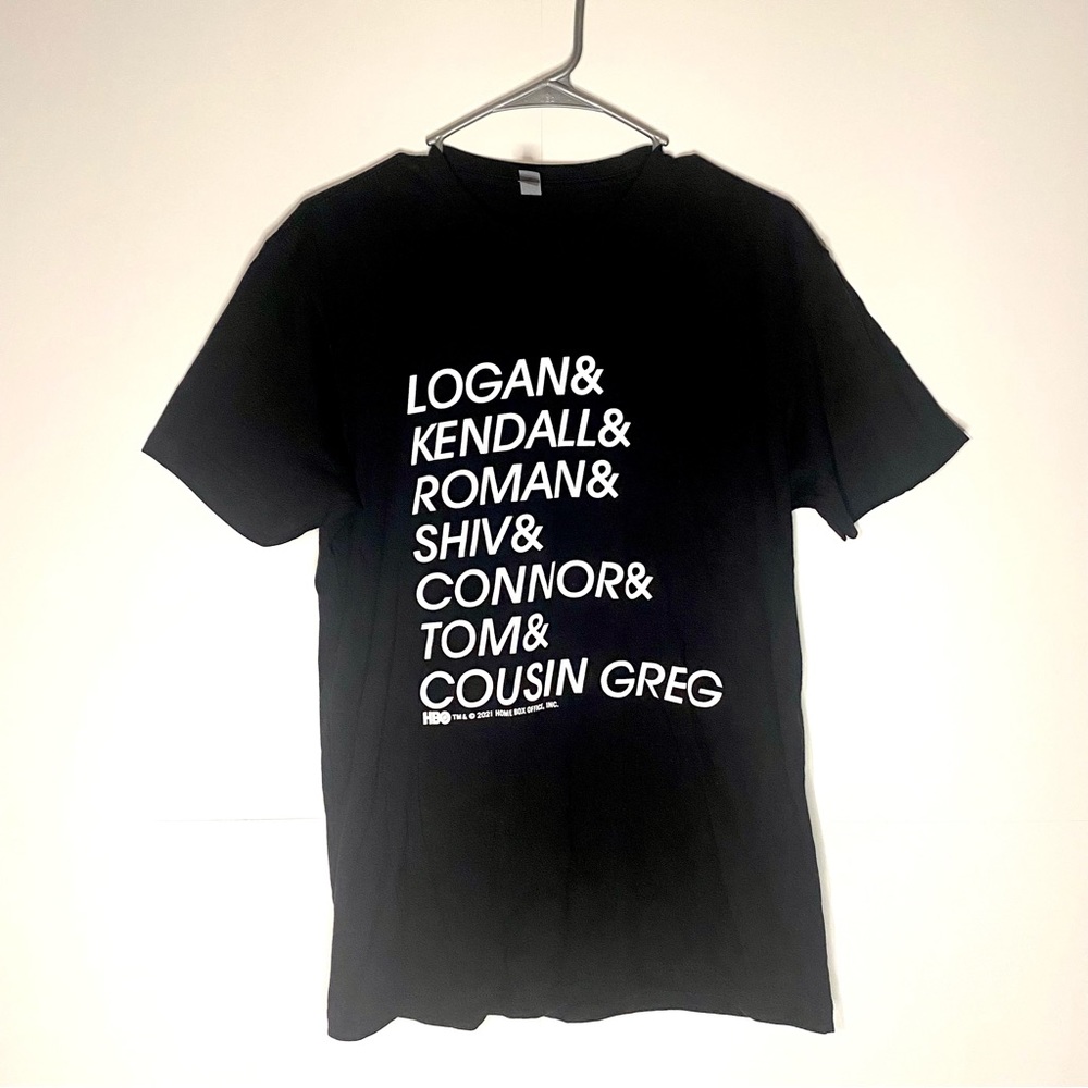 HBO Succession Names Shirt | Size M | Black with White Text